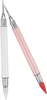 CALLARON 2pcs Dual Ended Rhinestone Picker Pen Precision Wax Tip Nail Dotting Tool for DIY Nail Art Gems Crystals Picker Effortless Application Versatile Use Home Salon