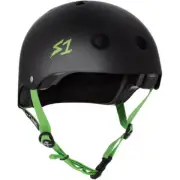 S-One Helmet Lifer M Black Matte/Green Straps