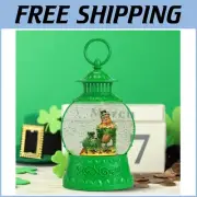 Charming St. Patrick's Day Snow Globe - Light Up & Versatile Display Options