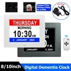 Large Digital Clock 8/10" Dementia Day LCD Display Alarm Date Time Year Decor
