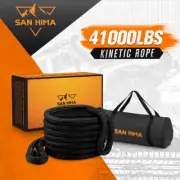 San Hima Kinetic Tow Rope 41000lbs 1"x30ft Recovery Snatch Strap Black