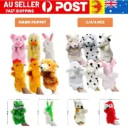 3/4/6PC Animal Wildlife Hand Puppet Super Soft Kid Glove Plush Storytelling Prop