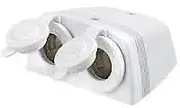 NARVA 81160WBL DUAL AUXILIARY CIGARETTE SOCKET WITH SURFACE MOUNT IN WHITE+NEW