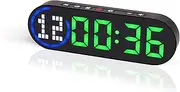 LUCORB Portable Gym Timer, Boxing Round Timer with Time Progress Bar, Magnetic Interval Workout Timer for Home Gym Battery Powered Countdown/Up Fitness Crossfit HIIT Tabata, Blcak+green (KC18M)