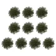 10Pcs 2.8" Chiffon Flowers Fabric Flower Sewing Fabric Appliques Dark Green