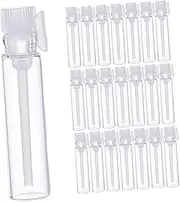 WOONEKY 100pcs Glass Bottle Transparent Sample Bottles Travel Supply Glass Perfume Vials Portable Sample Vials Aromatherapy Bottles Travel Accessory Empty Bottles Sample Tube Travel Bottle
