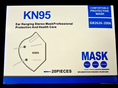 BOX 20 pcs KN95 Face Mask Medical Respirator Protective 5-Layer Disposable WHITE