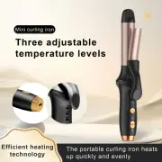Locking Button Curling Iron Temperature Adjustable Portable Cordless Hair