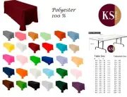 KS Linens Premium 108"x 132" Polyester Tablecloth - Ideal 6ft x 4ft tables