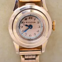 在飛比找Yahoo!奇摩拍賣優惠-《寶萊精品》BULOVA 寶路華玫瑰金色手動女子錶