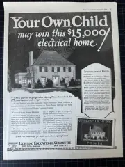 Rare Vintage 1924 Lighting Educational Committee Print Ad