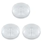 3x Boxsweden 23.5cm Round Crystal Turn Table Storage Organiser w/ 4-Bins Clear
