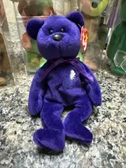 Ty Beanie Baby Purple PRINCESS Diana Bear 1st Edition 1997 RARE Retired