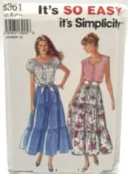 Simplicity It's So Easy Pattern #8361 - Skirt & Tops - (Sizes PT - XL)
