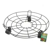 Yard Master Round Metal Pot 40cm Stand/Rack On Wheels Garden/Home Plant Trolley