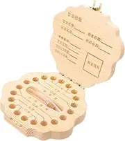 Kisangel 1 Set Wooden Tooth Keepsake Box for Deciduous Teeth Storage Holder Hair Keeper present for Boys Durable Practical