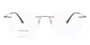 Square Rimless Titanium Men's Glasses Online Grey Size 53 - Lenses Included - Private Health Rebate - Blue Light Block - SmartBuy Collection