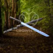 Handmade Carbon Steel Viking Tactical Hunting Forest Survival Machete Sword