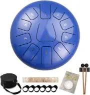 Steel Tongue Drum 10 Inches 11 Notes, Percussion Instrument for Kids, Handpan Dr