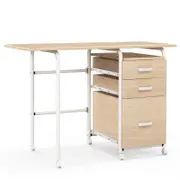 Costway Rolling Computer Desk Folding Study Writing Table Natural
