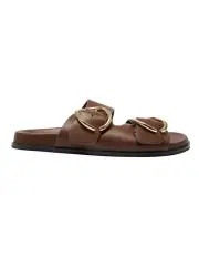 [Marcs] Tone Leather Sandals in Chocolate