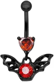 [Niaspi] 16G Stainless Steel Eyebrow Ring for Women Men Black CZ Heart Spider Bat Dangle Eyebrow Rings Eyebrow Curved Barbell Cartilage Earrings Statement Eyebrow Piercing Jewelry