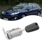 Door Lock Barrel Compatible with Peu-g-e0t 307 407,Barrel Lock Cylinder Front Left Door Lock 9170R4 9170R5