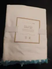 NEW Pottery Barn Teen Mini Tassel Sheet Set AQUA Twin XL