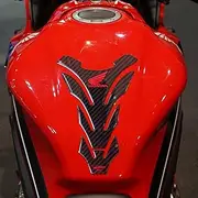 labelbike - Officially Licensed Honda Tank Pad 3D Gel Resin Sticker Motorcycle Tank Protection - Carbon Effect and Red Honda Logo
