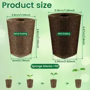 50 Pack Grow Sponges Seed Starter Sponges for Hydroponics Replacement Root .@♧