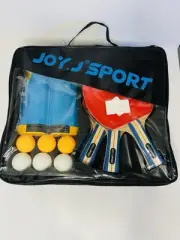 Ping Pong Paddle Set with Retractable Net - 4 Premium Table Rackets