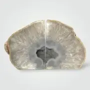 Agate Bookends Crystal Geode Center Natural Stone Book End Bookshelf Decor (FK)