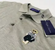 Ralph Lauren Purple Label CEO Fashion Model Royal Bear Patch Slim Fit Polo Shirt