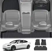 Yotsuba for Tesla Model 3 Floor Mats, 3PCS 3D TPE All-Weather Waterproof Floor Liner Suit for Tesla Model 3 2017-2023