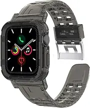 ZUSLAB iWatch Bumper Case Band Strap for Apple Watch Series 6/5/4/3/2/1/SE 42mm 44mm - Black