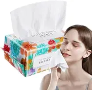 Cotton Tissue - Thickened Facial Paper Towel Pearl Pattern Design | Hygienic Face Tissue, Safe Cotton Wipes for Sensitive Skin, Makeup Remover, Adult