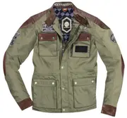 HolyFreedom Quattro Waxed Evo Motorcycle Textile Jacket, green-brown, Size 2XL for Men Green Brown