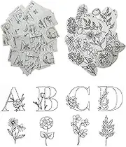 102pcs Water Soluble Hand Sewing Stabilizers，Embroidery Stick and Stitch Embroidery Paper Wash Away Stabilizers，for Embroidery Stabilizers Flower Patterns，for Hand Sewing Lover Beginners.letter&Flower