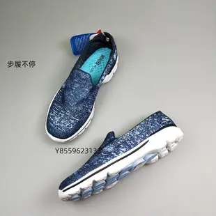 SKECHERS 斯凱奇 GO WALK 3 深藍色 網布 娃娃鞋 懶人鞋 健走鞋 休閑鞋 運動鞋 女鞋  -步履不停