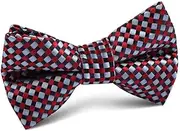 [OTAA] Navy and Light Blue Red Checkered Kids Bow Tie Blue Navy and Light Blue Red Checkered Kids Bow Tie