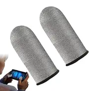 Finger Game Sleeves, Finger Sleeves, Silver Fibre, Anti Sweat Touch Screen, Mobile Game, Finger Sleeves, Non-Slip Thumb Protection Beds for Men and Women, Mobile Players