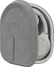 Geekria Shield Headphones Case Compatible with Sony WH-1000XM5/1000XM4/XB920N/XB910N, Replacement Hard Shell Travel Carrying Bag with Cable Storage (Microfiber Grey)