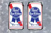 x2 PBR Pabst Blue Ribbon Beer Vinyl Decals 2" wide x 4" tall each
