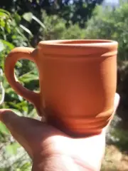 coffee /mug / artisan polished natural clay mug/cup teracotta mug free shipping