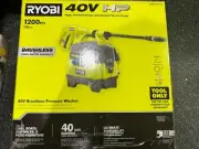 40V 1200 PSI 1.0 GPM Cordless Electric Cold Water Pressure Washer (Tool Only)