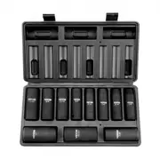 VEVOR 1/2" Drive Impact Socket Set, 11 Piece Deep Socket Set SAE 3/8"-1", 6 Point CR-V Alloy Steel for Auto Repair, Easy-to-Read Size Markings, Rugged