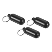 Floating Keychain, 3pcs Marine Sailing Key Chain Buoyant Keyring, Black