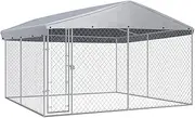 Outdoor Dog Kennel with Roof Large Pet Enclosure 382x382x225 cm Weatherproof