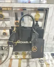Michael Kors Mirella SM Shopper TZ Crossbody Leather Bag+Bifold Zip Coin Wallet