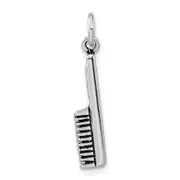 Sterling Silver Polished & Antiqued Hair Comb Charm